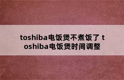 toshiba电饭煲不煮饭了 toshiba电饭煲时间调整